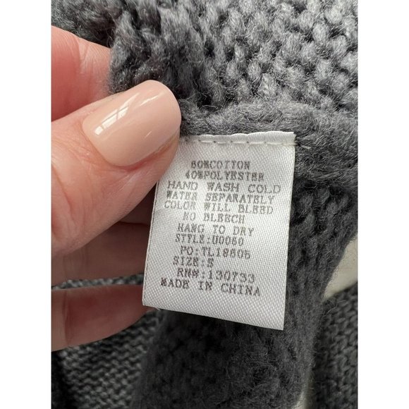 Umgee Sweater Womens Gray Nordic Fair Isle Chunky Knit Pullover Balloon Sleeve - Picture 5 of 6